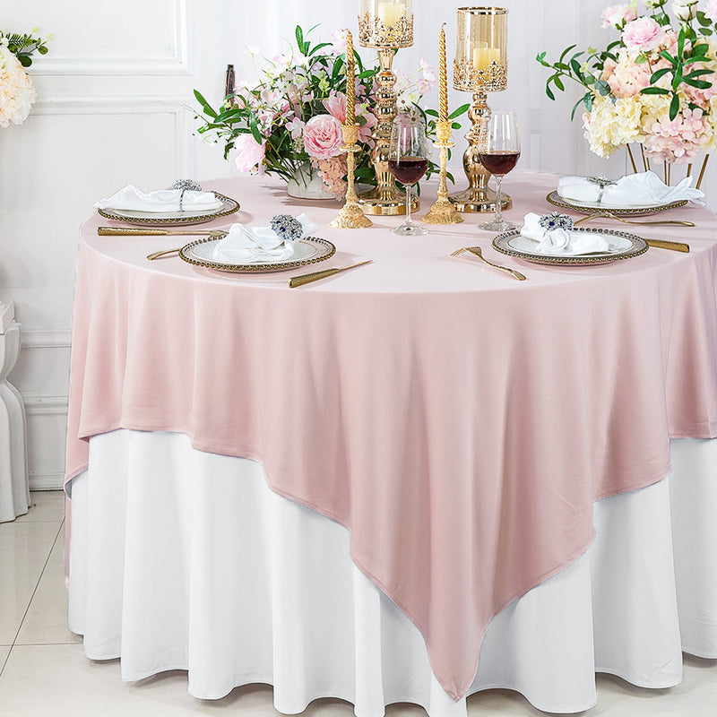 Square Scuba Table Overlay 72x72 Blush Pink