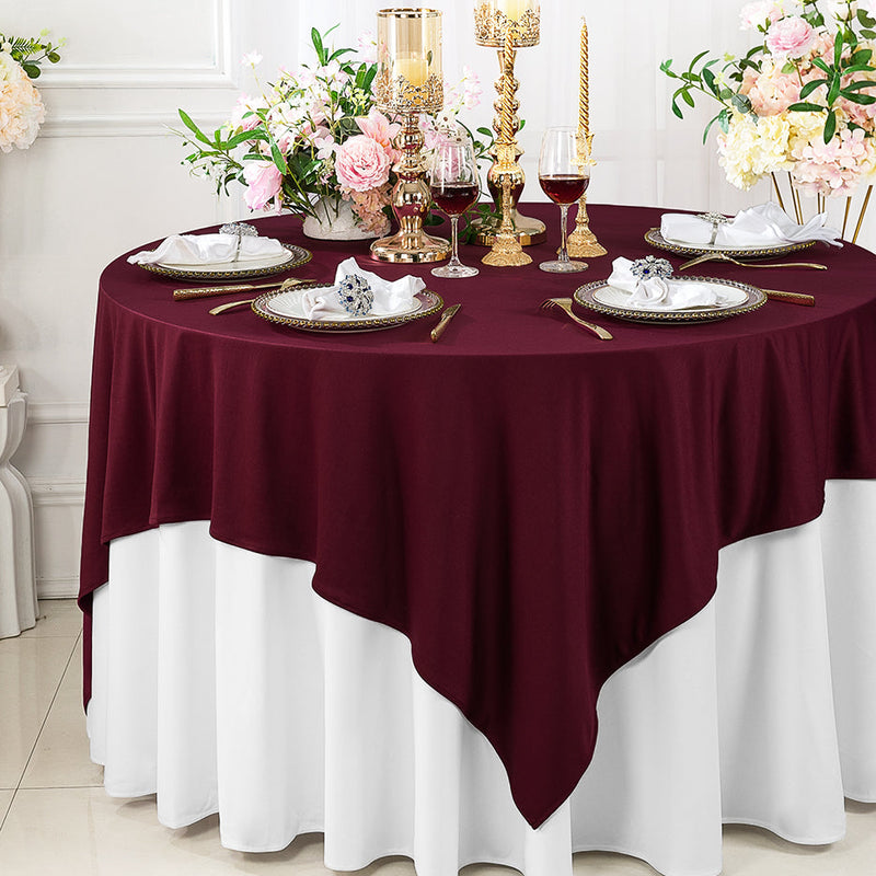 Square Scuba Table Overlay 72x72 Burgundy