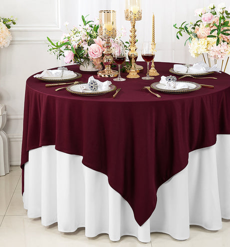 Square Scuba Table Overlay 72x72 Burgundy