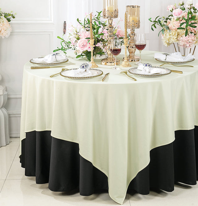 Square Scuba Table Overlay 72x72 Ivory