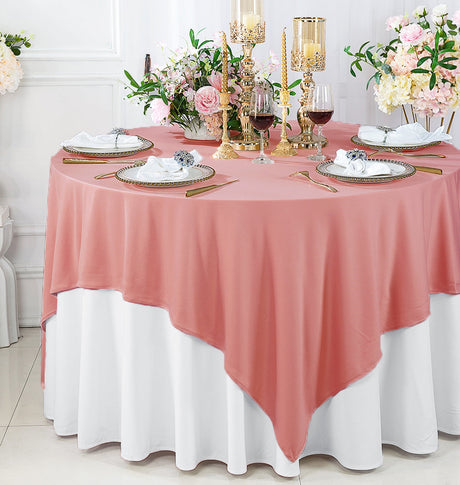 Square Scuba Table Overlay 72x72 Rose Pink