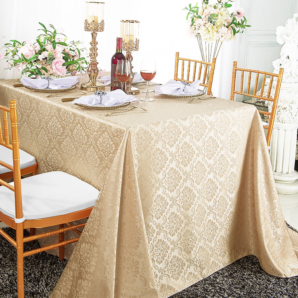 Rectangular Polyester Tablecloth 72x120 Champagne