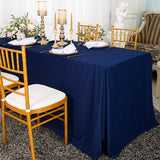 Rectangular Scuba Fitted Table Cover 6 Ft Navy Blue