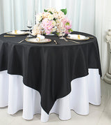 Square Polyester Table Overlay Topper 72x72 Black