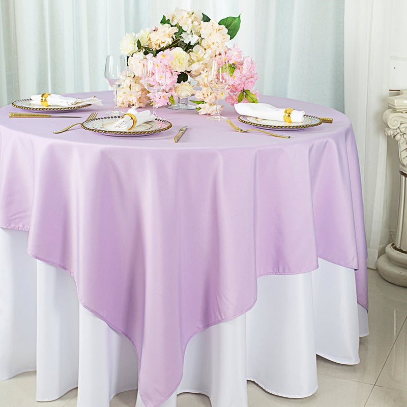 Square Polyester Table Overlay Topper 72x72 Lavender