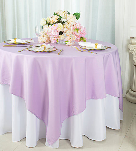 Square Polyester Table Overlay Topper 72x72 Lavender