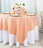 Square Polyester Table Overlay Topper 72x72 Apricot/Peach