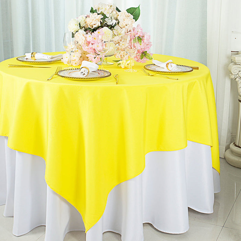 Polyester Table Overlay Topper 72x72 Square Canary Yellow