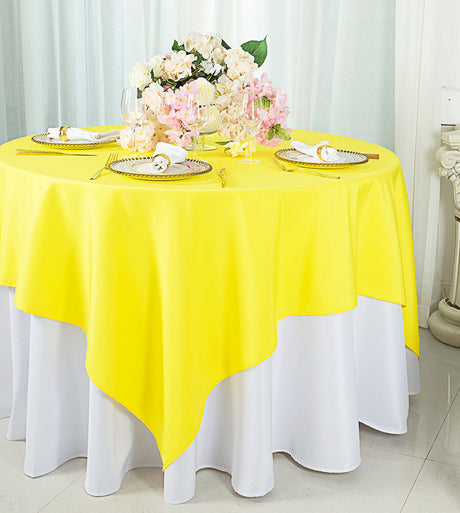 Polyester Table Overlay Topper 72x72 Square Canary Yellow
