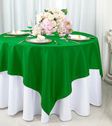 Square Polyester Table Overlay Topper 72x72 Emerald Green