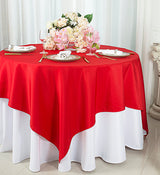Square Polyester Table Overlay Topper 72x72 Red
