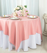 Square Polyester Table Overlay Topper 72x72 Rose Pink