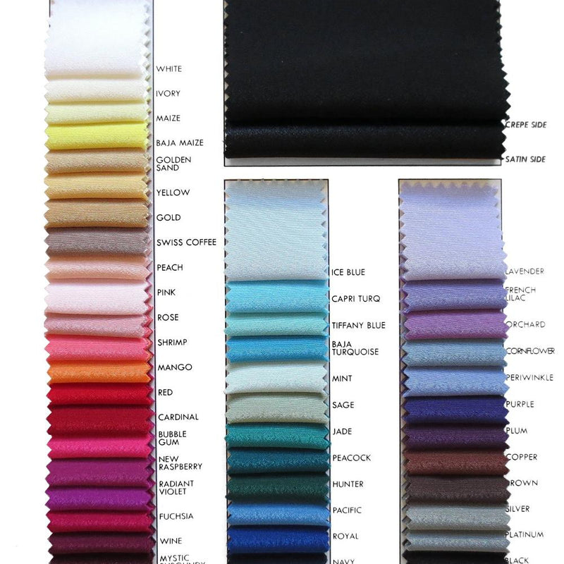 Sahara Satin Back Crepe Polyester Fabric - Baja Turquoise, Satin Back Crepe, 58/60" Width (1 Yard)