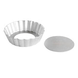 Fluted Tartlet / Quiche Pan with Removable Bottom, Round Anodized Aluminum, Choose from 8 Sizes