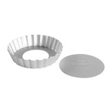 Fluted Tartlet / Quiche Pan with Removable Bottom, Round Anodized Aluminum, Choose from 8 Sizes