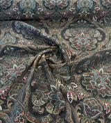 Swavelle Elowen Chenille Fabric - Dark Multi Damask, 58" Width (By The Yard)