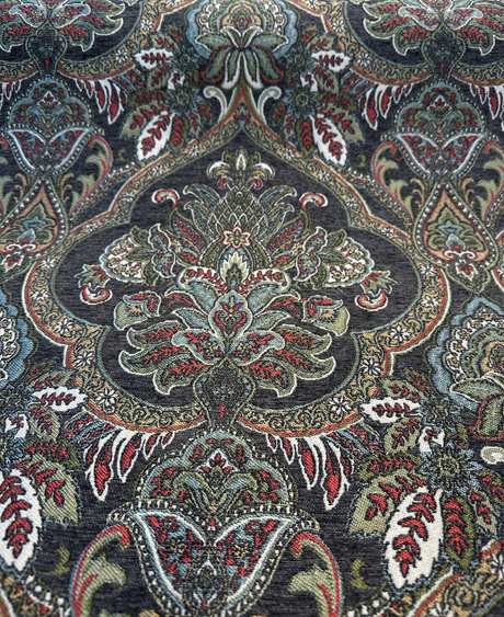 Swavelle Elowen Chenille Fabric - Dark Multi Damask, 58" Width (By The Yard)