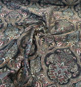 Swavelle Elowen Chenille Fabric - Dark Multi Damask, 58" Width (By The Yard)
