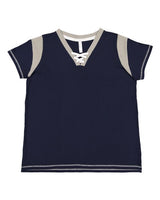 LAT Women's Curvy Lace-Up Fine Jersey Tee