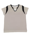 LAT Women's Curvy Lace-Up Fine Jersey Tee
