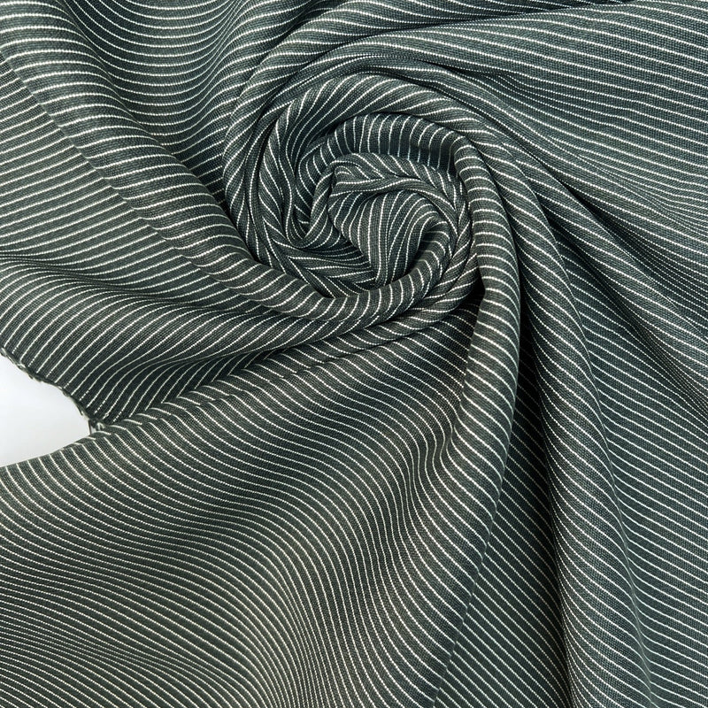 Viscose Striped Suit Fabric White Green