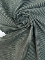 Viscose Striped Suit Fabric White Green