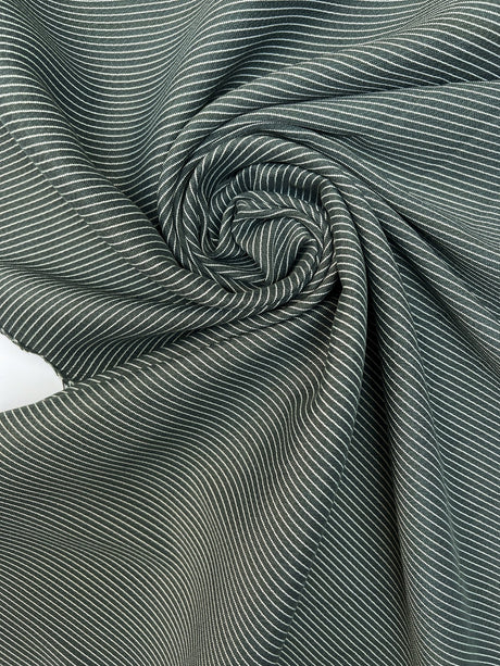 Viscose Striped Suit Fabric White Green