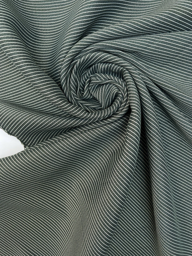 Viscose Striped Suit Fabric White Green