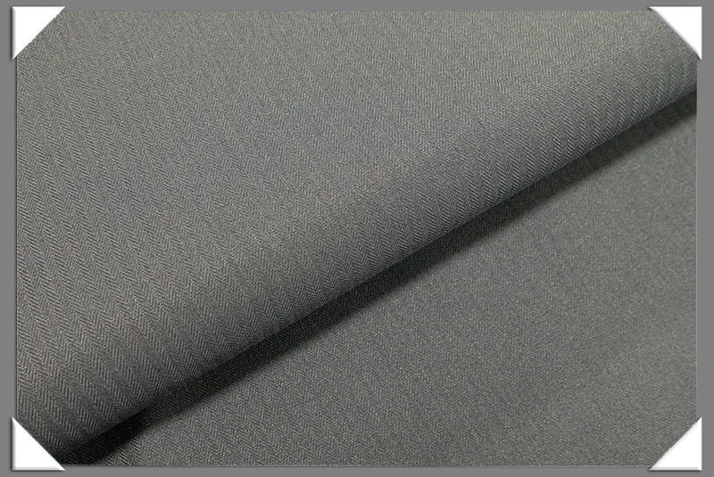 Light Grey Vegan Herringbone Polyester Fabric - Herringbone Pattern, Light Grey, 60" Width