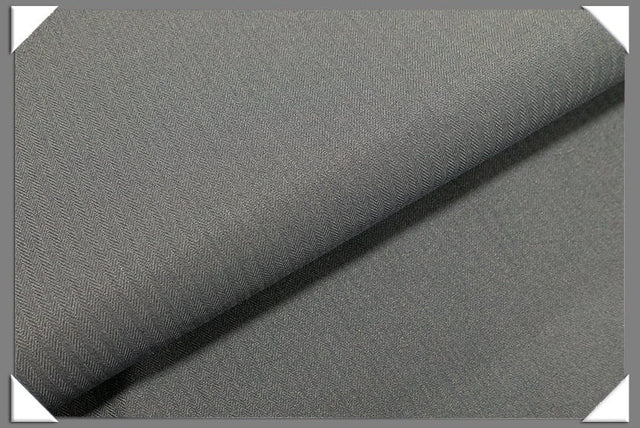 Light Grey Vegan Herringbone Polyester Fabric - Herringbone Pattern, Light Grey, 60" Width