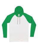 LAT® Men's Fine Jersey Hooded Long Sleeve Raglan T-Shirt