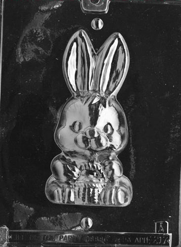 3D Cute Bunny Holding Basket Chocolate Mold - Front - LPE217A