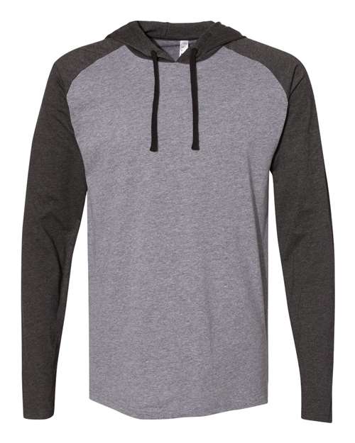 LAT Men's Fine Jersey Hooded Long Sleeve Raglan T-Shirt