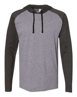 LAT Men's Fine Jersey Hooded Long Sleeve Raglan T-Shirt