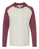 LAT® Men's Fine Jersey Hooded Long Sleeve Raglan T-Shirt