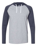 LAT Men's Fine Jersey Hooded Long Sleeve Raglan T-Shirt