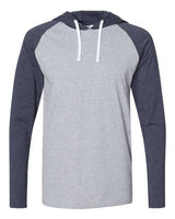 LAT Men's Fine Jersey Hooded Long Sleeve Raglan T-Shirt