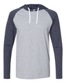 LAT Men's Fine Jersey Hooded Long Sleeve Raglan T-Shirt