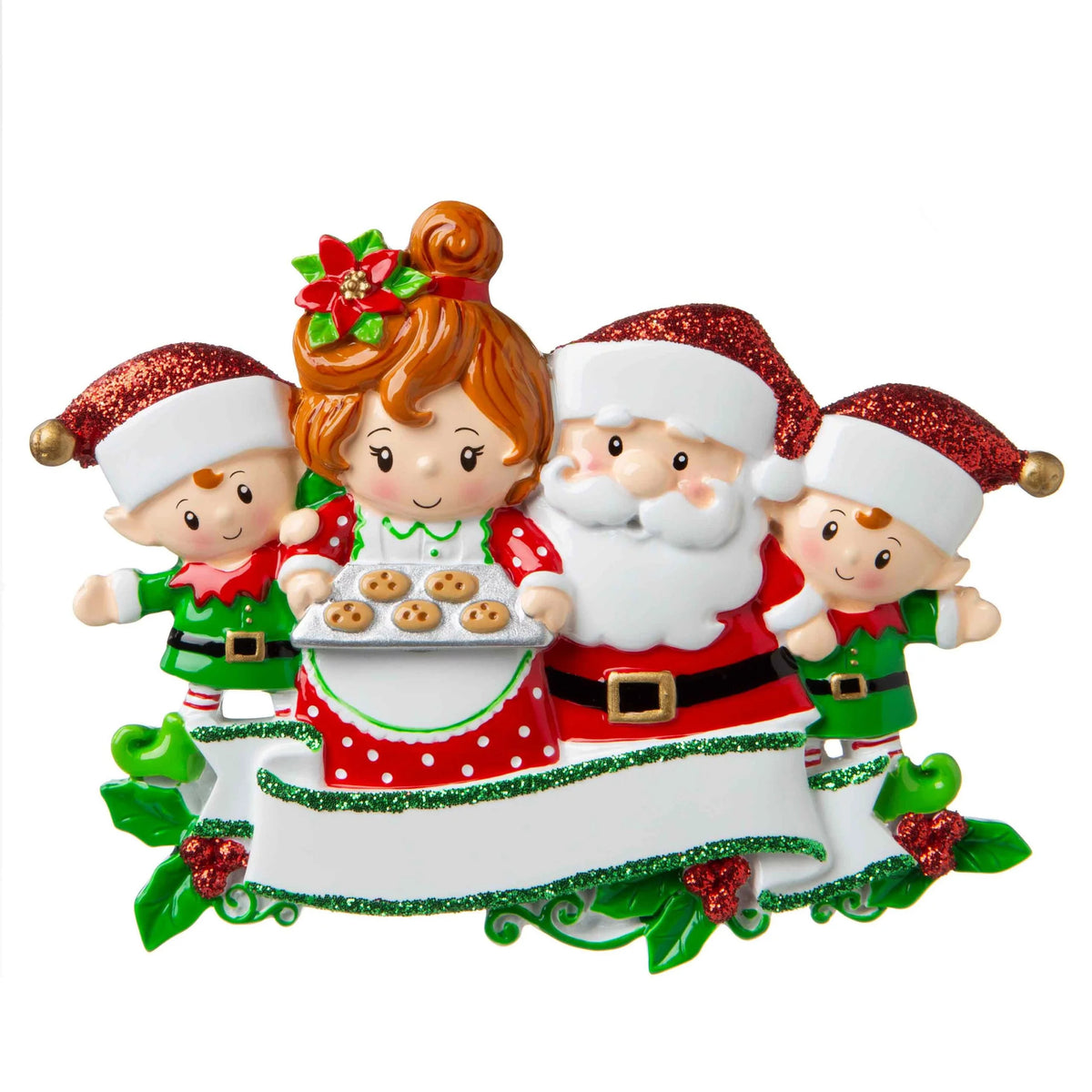 Christmas Baking with Mr. And Mrs. Claus Customizable Ornament