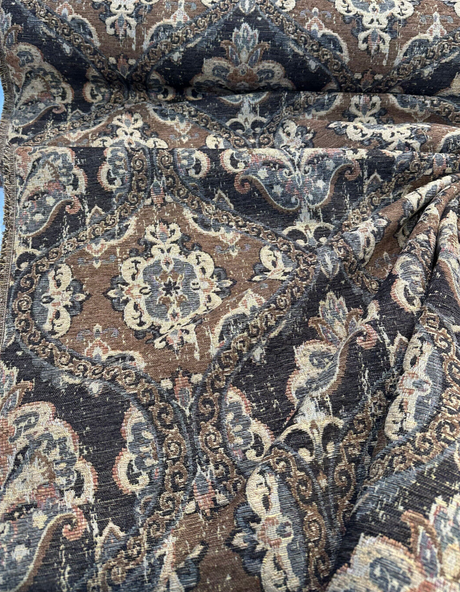 Abia Latex Backed Chocolate Chenille Fabric - Chocolate, Tapestry, 13" Repeat Width, 12.75" Repeat Height (By The Yard)
