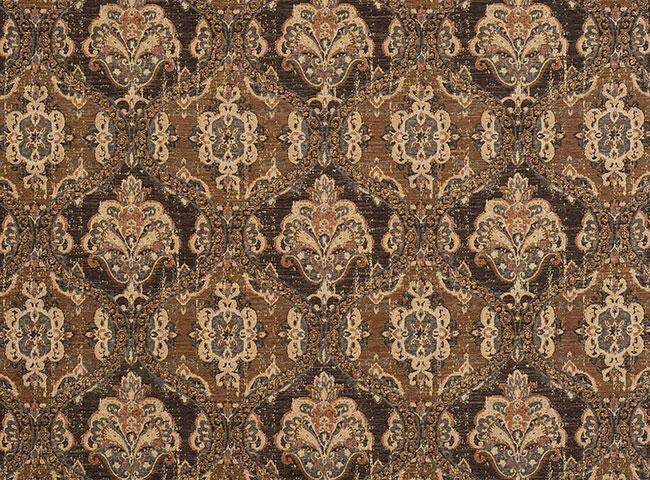 Abia Latex Backed Chocolate Chenille Fabric - Chocolate, Tapestry, 13" Repeat Width, 12.75" Repeat Height (By The Yard)