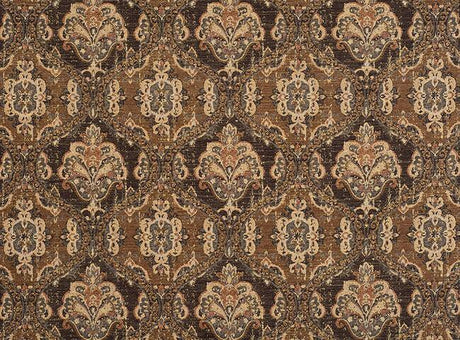 Abia Latex Backed Chocolate Chenille Fabric - Chocolate, Tapestry, 13" Repeat Width, 12.75" Repeat Height (By The Yard)