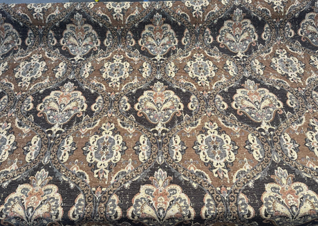 Abia Latex Backed Chocolate Chenille Fabric - Chocolate, Tapestry, 13" Repeat Width, 12.75" Repeat Height (By The Yard)