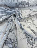 Covington Jungle Love Graphite Drapery Upholstery Fabric - Graphite, Animal Print, 54" Width (1 Yard)