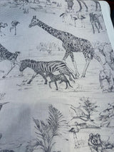 Covington Jungle Love Graphite Drapery Upholstery Fabric - Graphite, Animal Print, 54" Width (1 Yard)
