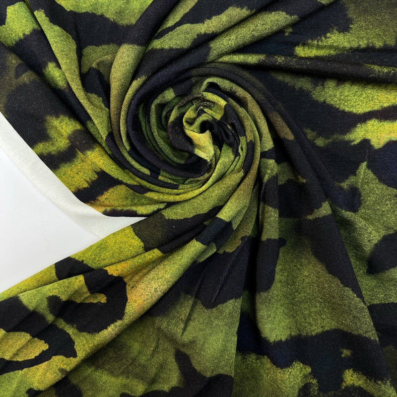 Cotton Knit Printed Green Black