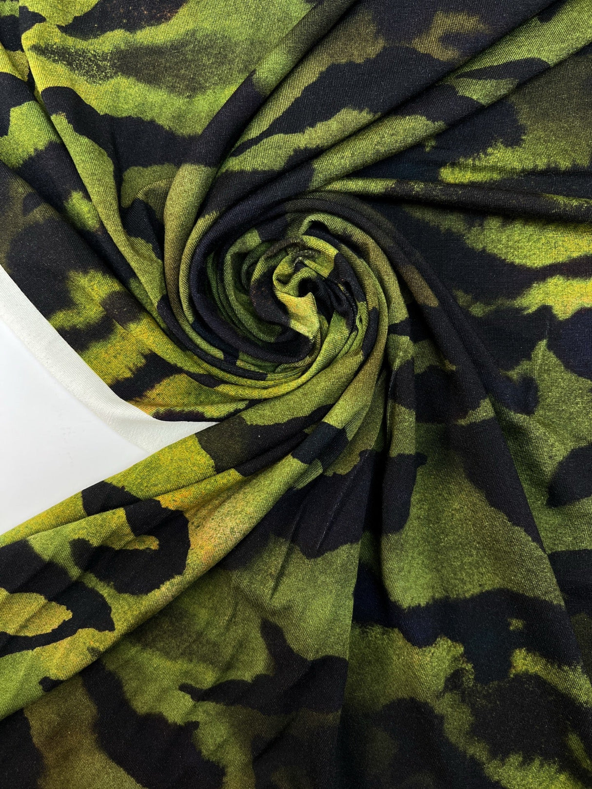 Cotton Knit Printed Green Black