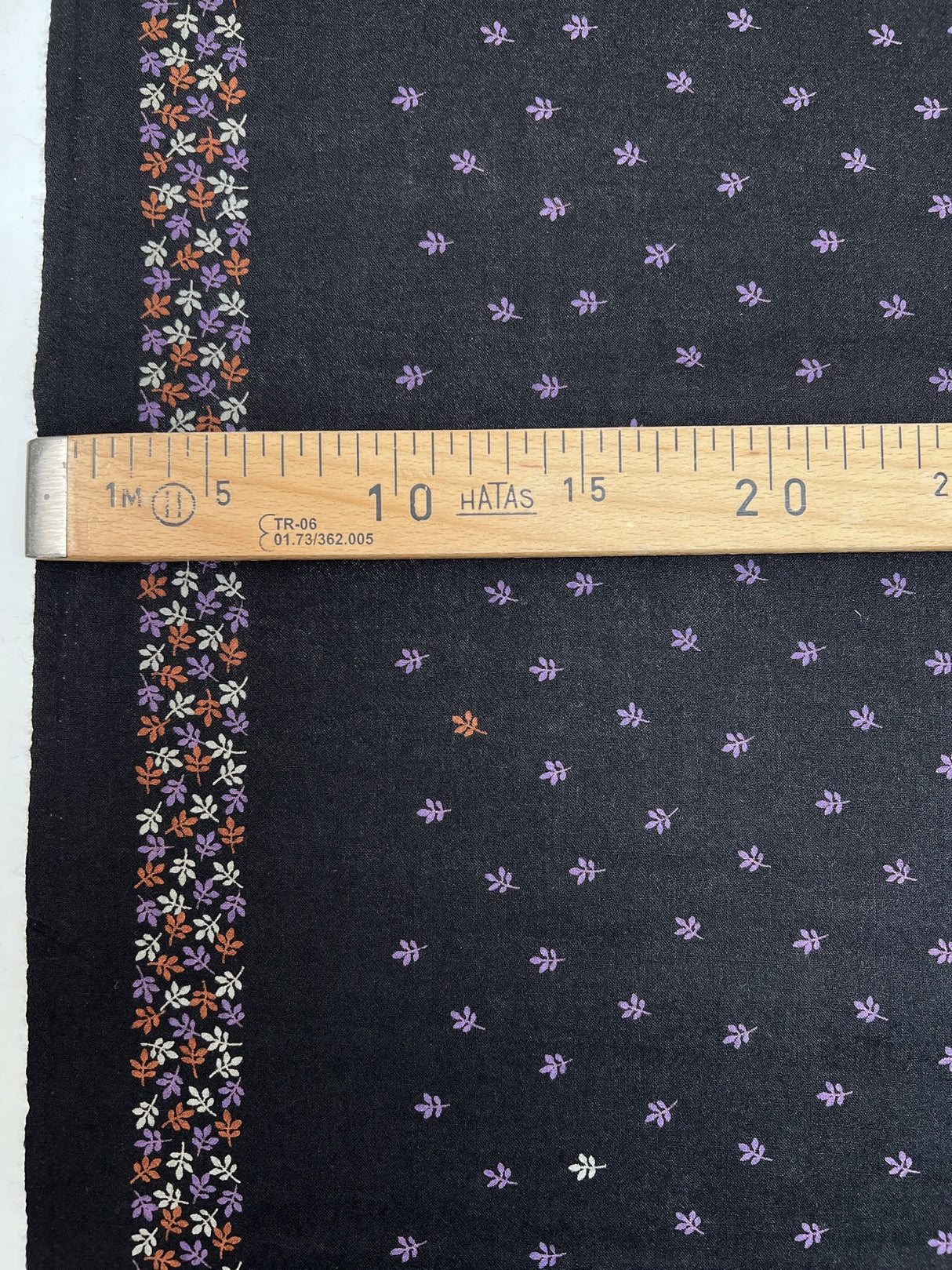 Printed Wool Fabric Purple Black