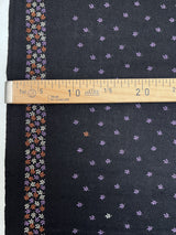 Printed Wool Fabric Purple Black
