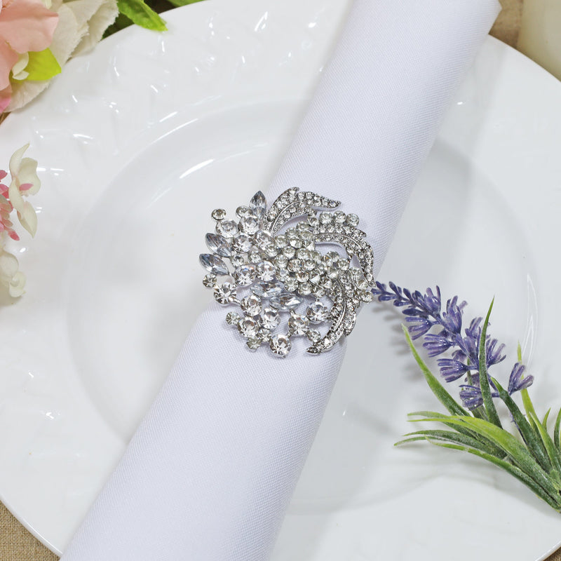 Rhinestone Napkin Ring Floral